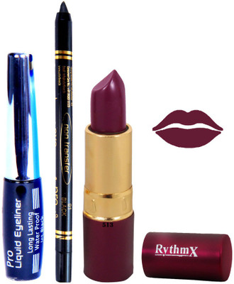 

Rythmx Mauve Lipstick Eyeliner Kajal Combo Kit 780113(Set of 3)