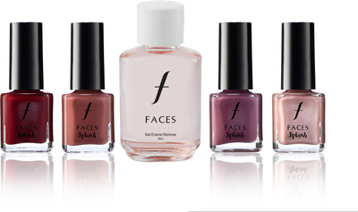 

Faces Splash Nail Enamel Marooned+Plum+Berry Truffle+Silken Pink+Nail Enamel Remover(Set of 5)