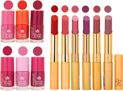 

Aroma Care Quick Dry Nail Polish and Rythm Lipstick Combo 1803201944(Set of 12)