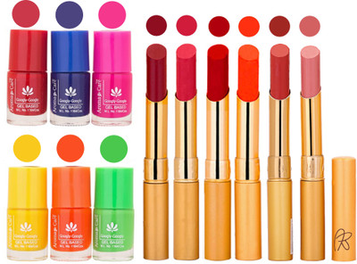 

Aroma Care Makeup Women Nail Polish and Exclusive Long Lasting Lipstick Set 38(Set of 12)