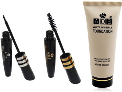 

ADS Waterproof Eyeliner / Mascara / White Invisible Foundation(Set of 3)