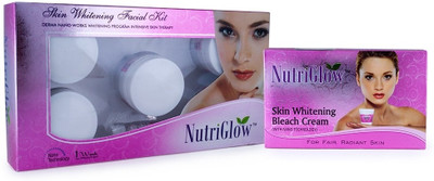 

NutriGlow Skin Whitening Treatment (Skin Whitening Facial Kit & Skin Whitening Bleach Cream) (Set of 2)(Set of 2)