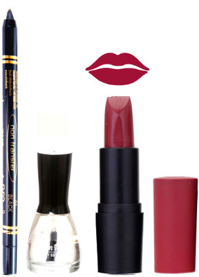 Flipkart - Fashion Bar Nail Polish , OTG Lipstick , Black Kajal Combo 28(Set of 3)