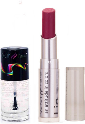 

Color Fever 938 Topcoat Nail Polish+Purple Lipstick(Set of 2)