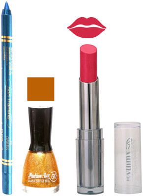 

Rythmx Lipstick , Nail Polish And Turquoise Blue Kajal Makeup Combo 1146(Set of 3)