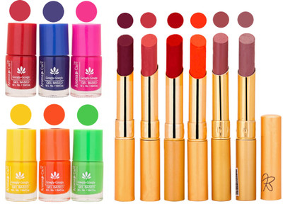 

Aroma Care Makeup Women Nail Polish and Exclusive Long Lasting Lipstick Set 139(Set of 12)
