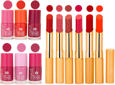

Aroma Care Quick Dry Nail Polish and Rythm Lipstick Combo 1803201931(Set of 12)