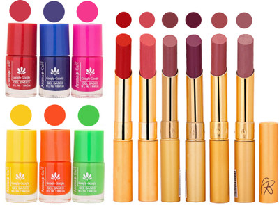 

Aroma Care Makeup Women Nail Polish and Exclusive Long Lasting Lipstick Set 78(Set of 12)