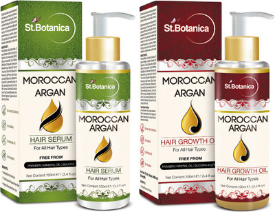 St.Botanica Moroccan Argan Hair Serum + Growth Oil(Set of 2)