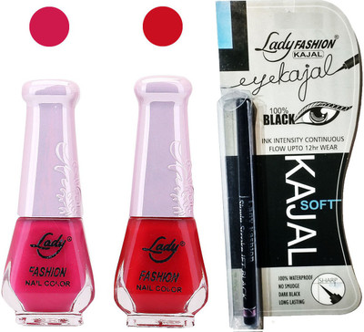 

Lady Fashion Nail Polish And Kajal Combo(Set of 3)