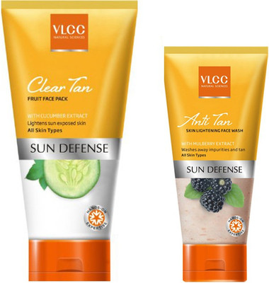 

VLCC Clear Tan Fruit Face Pack (85 g) and Anti Tan Skin Lightening Face Wash (50 g)(Set of 2)
