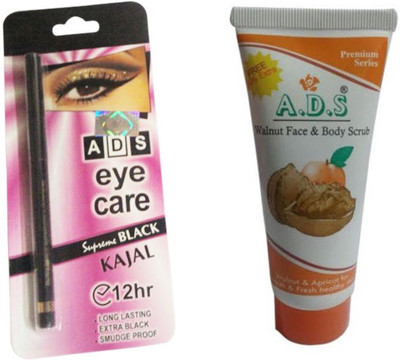 

ADS Walnut face & Body Scrub and Eye care Kajal(Set of 2)