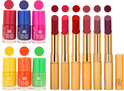 

Aroma Care Makeup Women Nail Polish and Exclusive Long Lasting Lipstick Set 21(Set of 12)