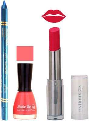 

Rythmx Lipstick , Nail Polish And Turquoise Blue Kajal Makeup Combo 1180(Set of 3)