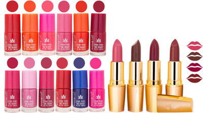 

Aroma Care All About Nail 12 Piece Color Nail Lacquer Combo Set + 4 Rythm Creamy Matte Lipstick Combo 106(Set of 16)