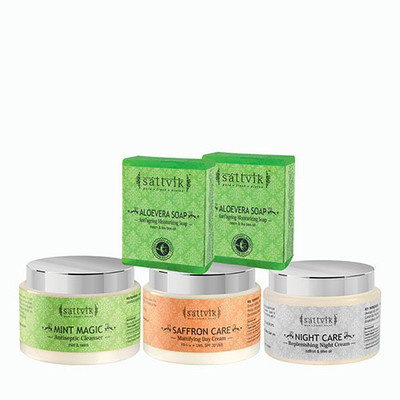 

Sattvik Organics Ideal Moistur Balance Combo- (MM100, SC100, NC100, AVS75 X2)(Set of 5)