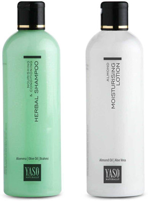 

Yaso Naturally Almond Moisturising Lotion + YASO Herbal Shampoo 2 x 200ml Combo Pack(Set of 2)