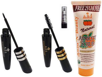 

ADS Eyeliner, Mascara, Kajal, Scrub (100gm)(Set of 4)