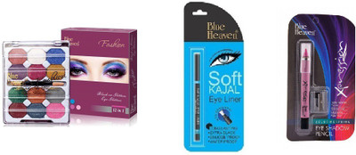 

Blue Heaven eye shadow,kajal,pink eye shadow pencil(Set of 3)