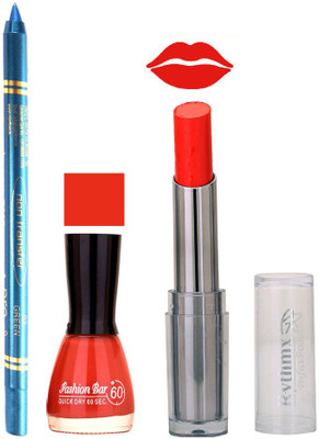 

Rythmx Lipstick , Nail Polish And Turquoise Blue Kajal Makeup Combo 1148(Set of 3)