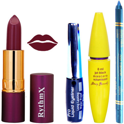 

Rythmx Lipstick ,Black Eyeliner,Kajal, Jet Mascara Makeup Combo Pack(Set of 4)