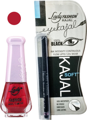 

Lady Fashion Nail Polish and Kajal Combo 2010201636(Set of 2)
