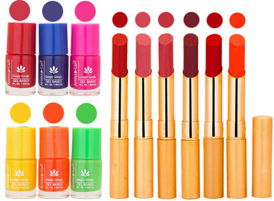 

Aroma Care Makeup Women Nail Polish and Exclusive Long Lasting Lipstick Set 49(Set of 12)
