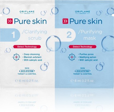 

Oriflame Sweden Pure Skin Clarifying Scrub and Purifying Mask(Set of 2)