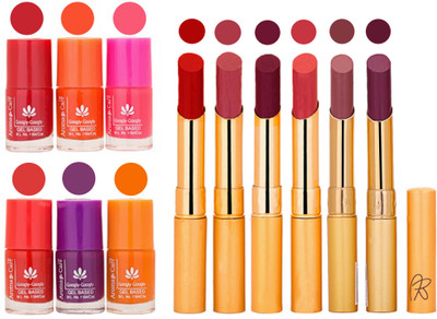 

Aroma Care Nail Polish Set and Rythm Lipstick Sets ( Modern Shades) 1803201812(Set of 12)