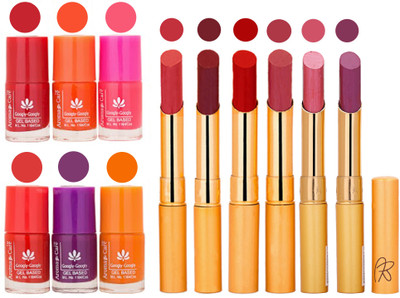 

Aroma Care Nail Polish Set and Rythm Lipstick Sets ( Modern Shades) 1803201786(Set of 12)