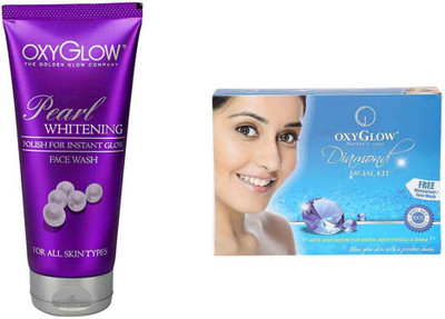 

Oxyglow Golden Glow Pearl Whitening Face Wash & Diamond Facial Kit 73gm(Set of 2)
