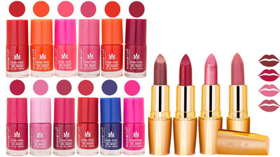 

Aroma Care Gel Nail Polish Set Quick Dry, Long Lasting and Creamy Matte Lipstick Combo 11(Set of 16)