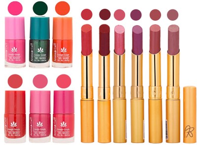 

Aroma Care Perfect Combo of Nail Polish and Rythm Lipstick Popular Shades in Wholesale Rate 2332017108(Set of 12)