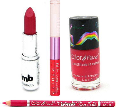 

Color Fever Lipstick+ Nail Polish Combo 506(Set of 4)