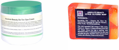 

Absolute Beauty De-Tan Black Dot Remove Fairness Skin Care Cream for Dead Cells + Citrus Soap(Set of 2)
