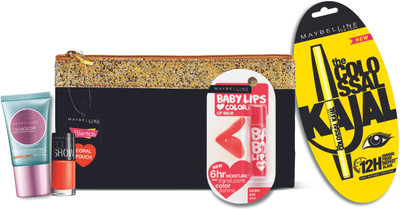 

Maybelline Makeup Essentials Coral with Pouch(Set of 4)