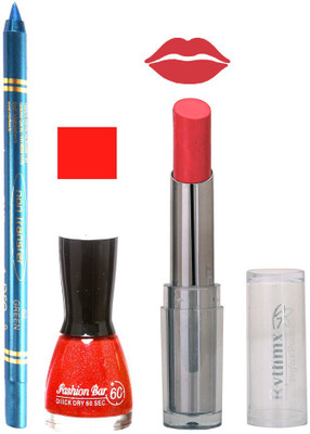 

Rythmx Lipstick , Nail Polish And Turquoise Blue Kajal Makeup Combo 1156(Set of 3)
