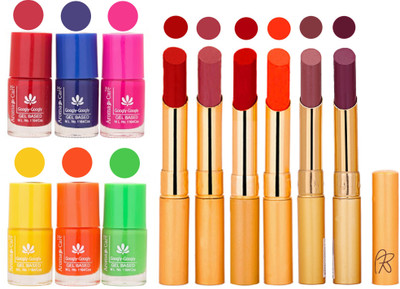 

Aroma Care Makeup Women Nail Polish and Exclusive Long Lasting Lipstick Set 121(Set of 12)