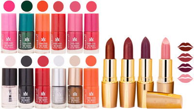 

Aroma Care Lot of 12-piece Surprise Nail Polish Set and Rythm Lipsticks Combo 76(Set of 16)