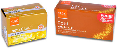 

VLCC Gold Polishing Facial Kit & Insta Glow Gold Bleach(Set of 2)