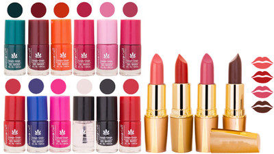 

Aroma Care All About Nail 12 Piece Color Nail Lacquer Combo Set + 4 Rythm Creamy Matte Lipstick Combo 42(Set of 16)