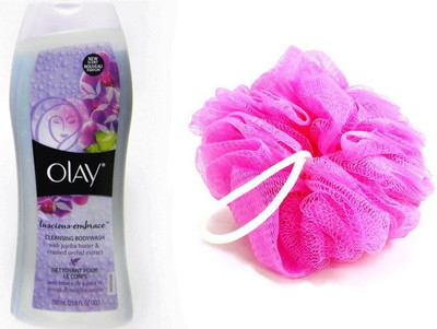 Olay Lusicous Emprace Cleansing Body Wash 700 mL With Loofah(Set of 2)