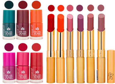

Aroma Care Famous Combo of Nail Polish with Rythm Long Lasting Lipstick Sets 183201860(Set of 12)