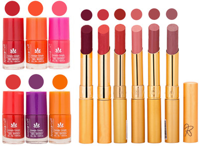 

Aroma Care Nail Polish Set and Rythm Lipstick Sets ( Modern Shades) 1803201845(Set of 12)