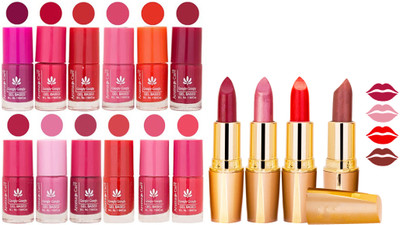

Aroma Care Gel Nail Polish Set Quick Dry, Long Lasting and Creamy Matte Lipstick Combo 1118(Set of 16)