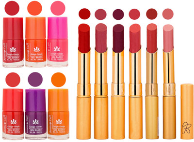 

Aroma Care Nail Polish Set and Rythm Lipstick Sets ( Modern Shades) 1803201814(Set of 12)