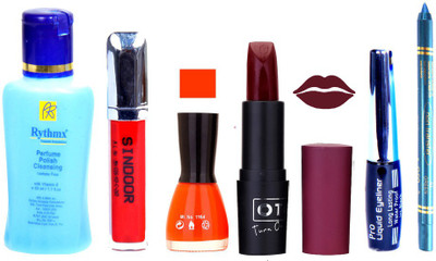 

Rythmx Remover, OTG Lipstick, Sindoor, Nail Polish,EyeLiner, Remover,Turqoise Blue Kajal, Makeup kit Combo 10011(Set of 6)