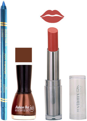 

Rythmx Lipstick , Nail Polish And Turquoise Blue Kajal Makeup Combo 1139(Set of 3)