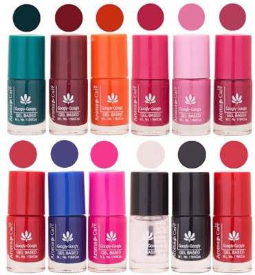 

Aroma Care Orange Nail Paint Combo 1106201634 Green, Brown, Orange, Pink, Peach, Pink, Yellow, Blue, Magenta, Base Coat, Black, Red(Pack of 12)