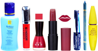 

Rythmx Remover + OTG Lipstick And Nail Polish, Eyliner, Sindoor, Kajal, Mascara Makeup Combo(Set of 7)